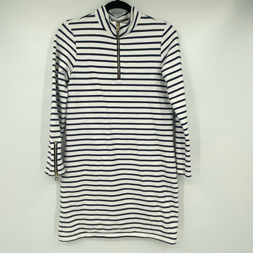 Sail to Sable Women’s White & Black Striped Quarter Zip Mini Dress Size Small - Picture 3 of 10